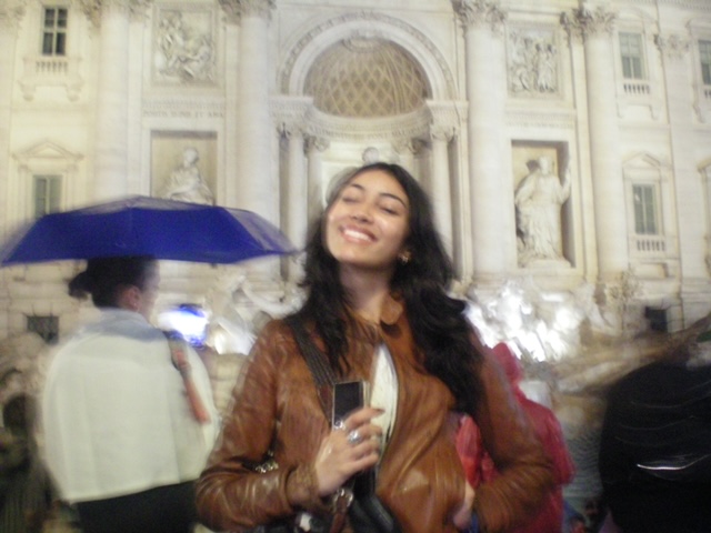 me in front of trevi fountain (it's blurry)